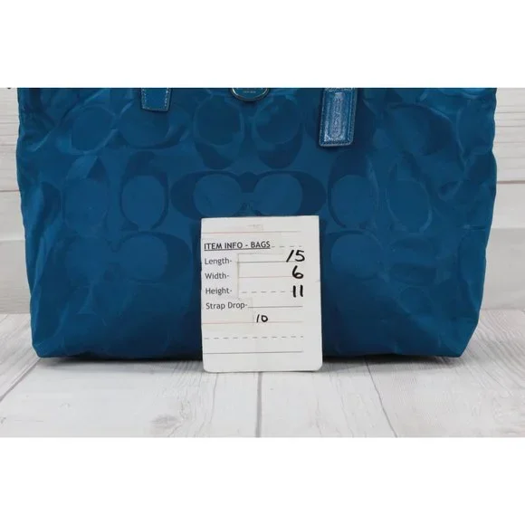 Coach Blue Nylon Weekender Travel Tote Bag - Picture 9 of 9